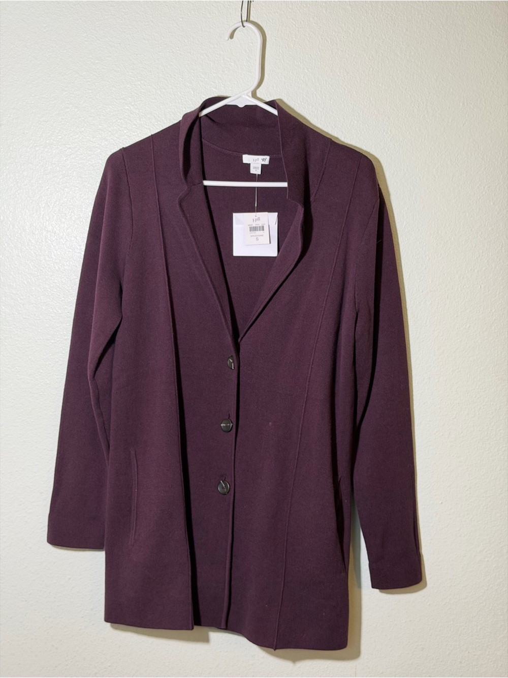 NWT ASRP $139 J.Jill Women’s Sz Small Double Knit Blazer Spicedwine Pockets